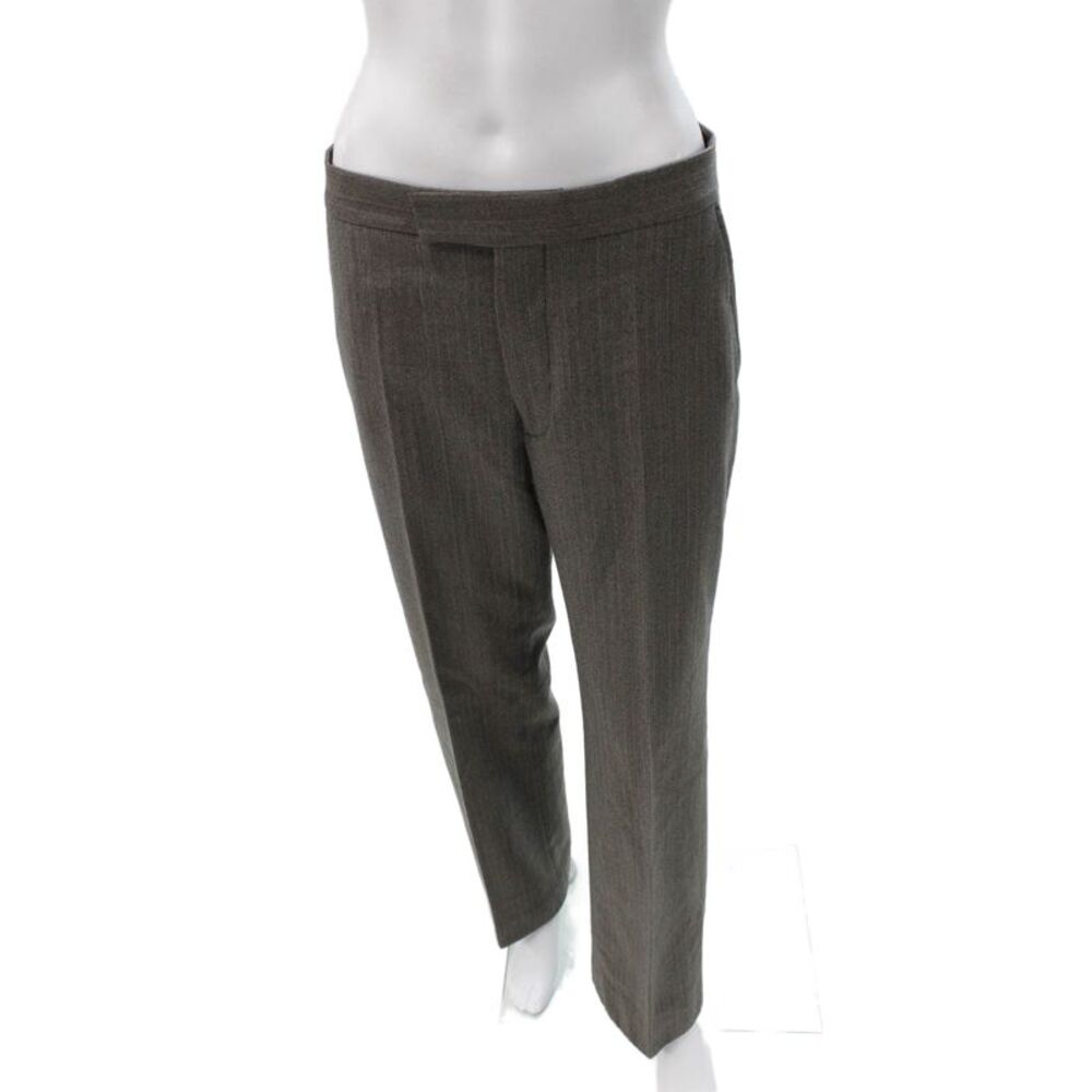 Veronique Branquinho Women Dress Pants Gray Herringbone Wool Blend Size 30